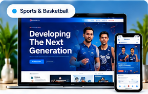 BlueZone Hoops desktop and mobile website preview