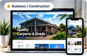 Carport Sheds desktop and mobile website preview